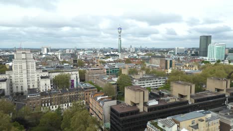 London,-England-City-Buildings,-Establishing-Aerial-Drone-Landscape