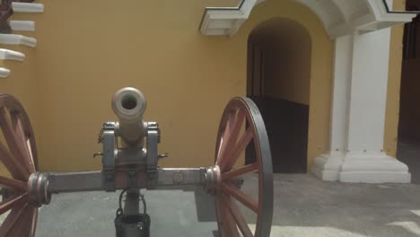 cannon standing in the door of a fort