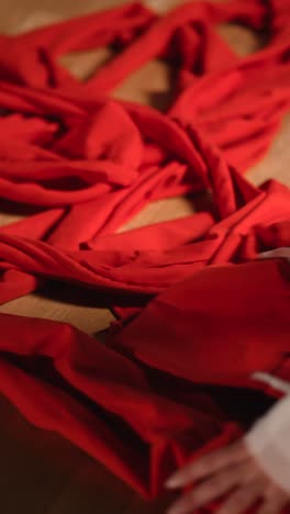red fabric scraps