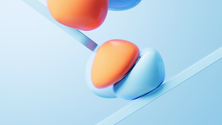 Soft ball and abstract geometric background, 3d rendering.