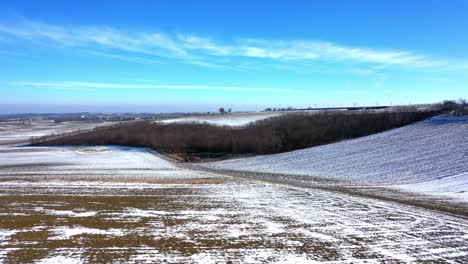 winterly in rural landscape near zistersdorf in weinviertel, lower austria