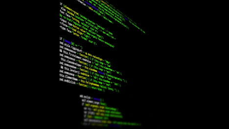 animación del procesamiento de datos digitales sobre un fondo negro