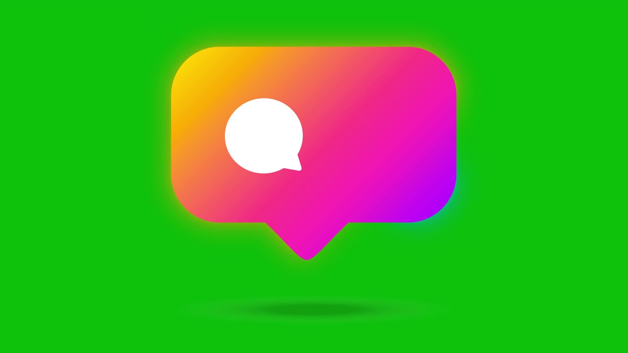 Pop-up a fumetto per commenti su schermo verde pulito, senza numeri, per statistiche personalizzate sui social media