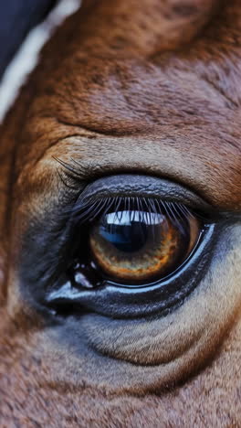 close-up of a horse's eye