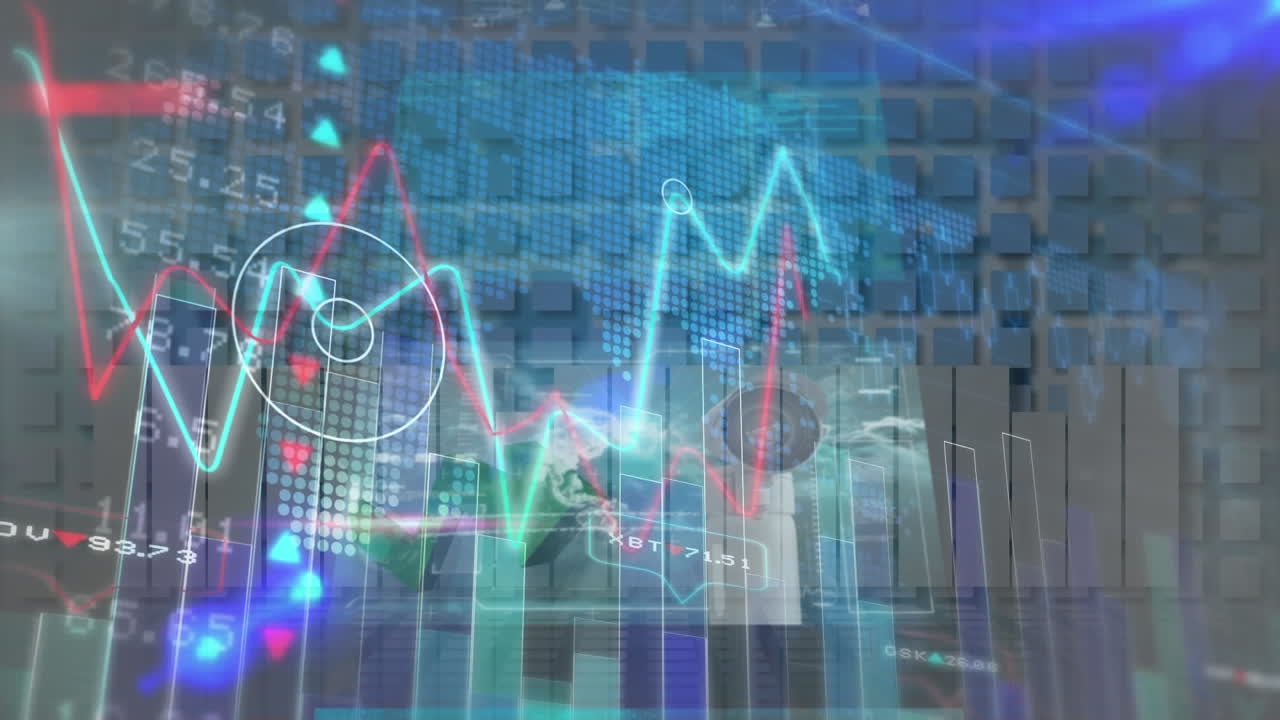 animación de estadísticas y procesamiento de datos sobre el mapa del mundo