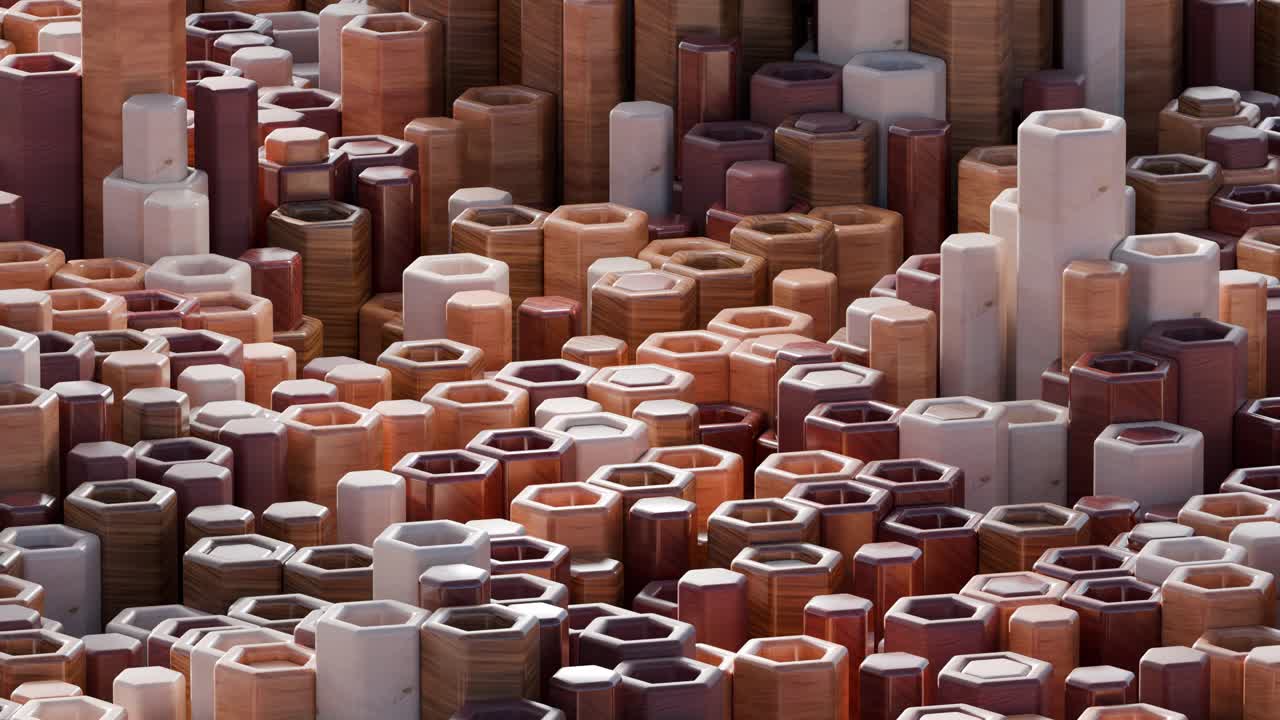 Abstract Wooden Hexagon Columns