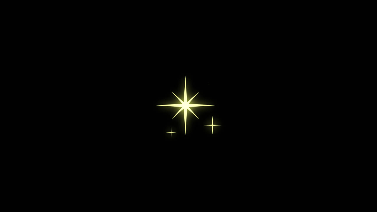 Stelle Gialle Scintillanti Animate su Sfondo Nero