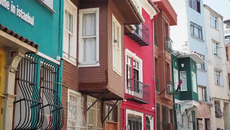 colorful houses in istanbul, turkey