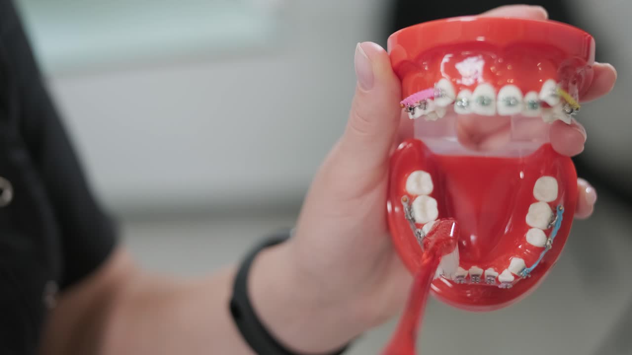 이빨을 는 방법 설명, 솔로 치아를 는 올바른 방법. 치과 의사와 치과 위생 전문가가 치아를 청소하는 방법을 설명합니다.