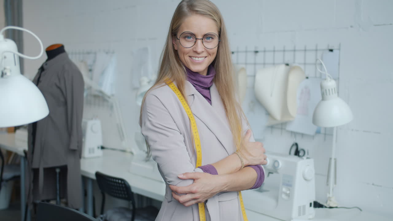 Female Fashion Designer in Her Studio