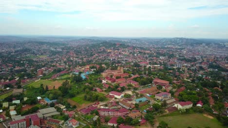 saint mary's cathedral rubaga in kampala, uganda - aerial panoramic