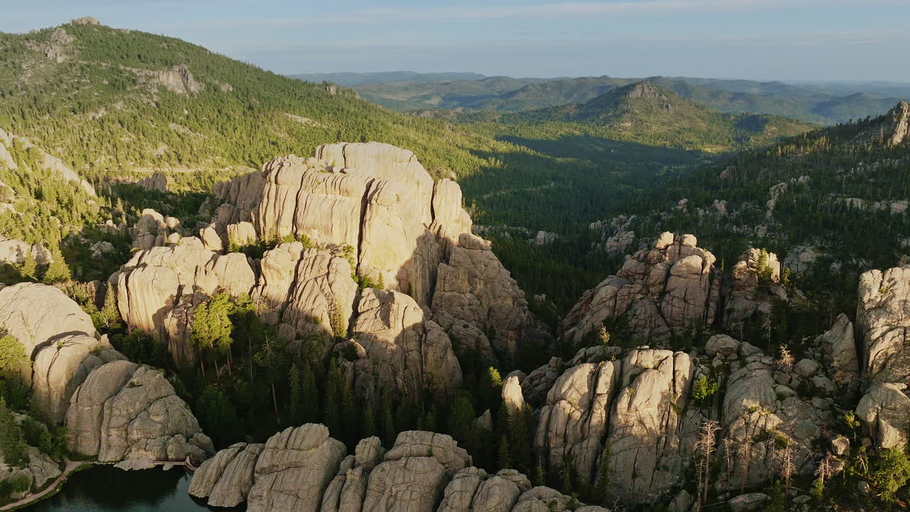 wonderful drone shot of amazing rock formations in the western united states