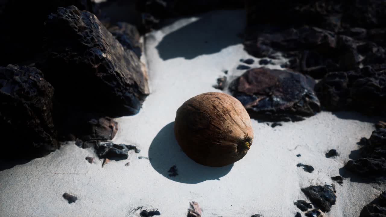 해변 모래에 갈색 코코 ⁇