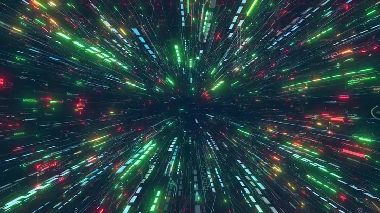 Flying Through Digital Cyberspace Tunnel