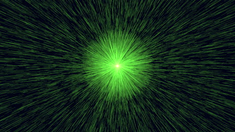 la luz verde vibrante irradia poder y energía.