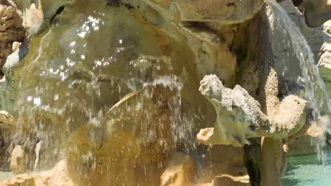 primer plano de la fuente de los cuatro ríos por gian lorenzo bernini, roma, italia