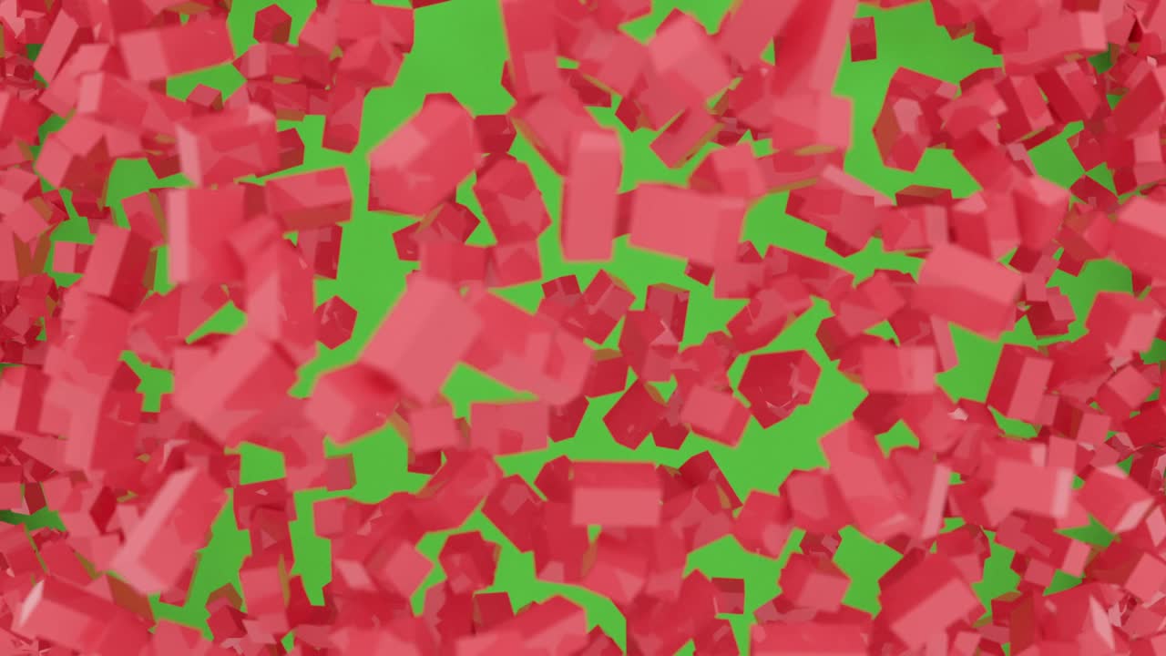 추상 3d 폭발 은 폴리곤 모양의 녹색 화면 애니메이션 4k 컴퓨터 렌더링 루프 영상