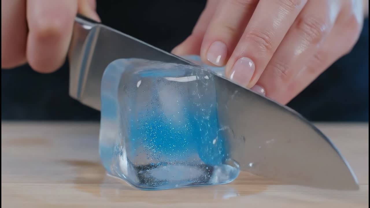Cutting ice cubes