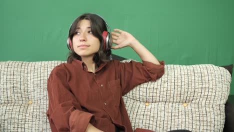 young girl listening to music