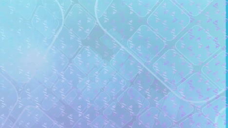 animation of squares and lights over blue and pink background