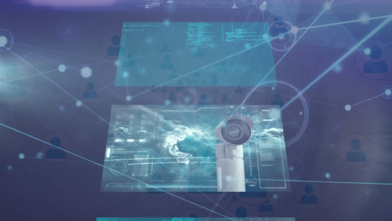 움직이는 스크린을 통해 연결 네트워크의 애니메이션