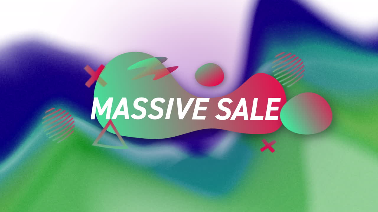 다채로운 배경에 대규모 판매의 애니메이션