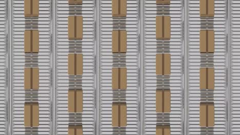 Animation-of-cardboard-boxes-moving-on-conveyor-belts