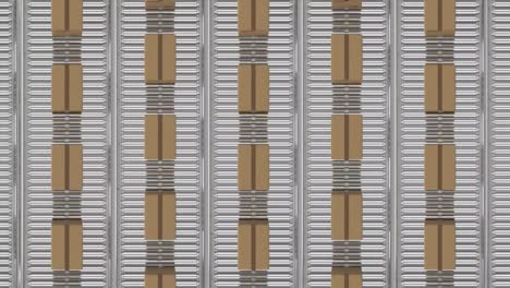 animation of cardboard boxes moving on conveyor belts