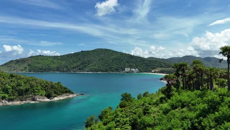 tropical island beach view with hotels