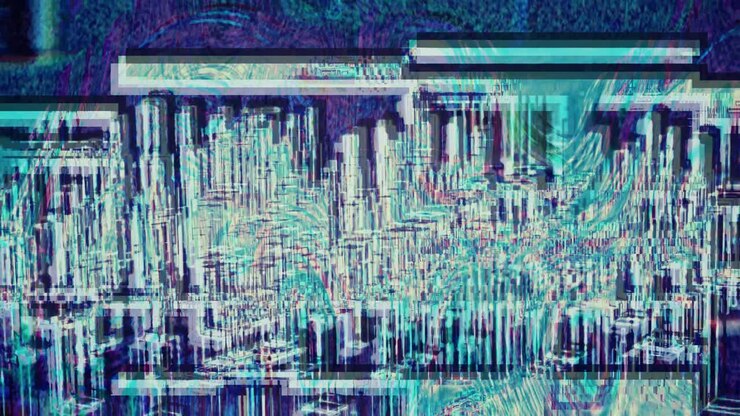 Glitch Noise Static Television VFX: Video Background with Stripes for Intro and Logo Reveals