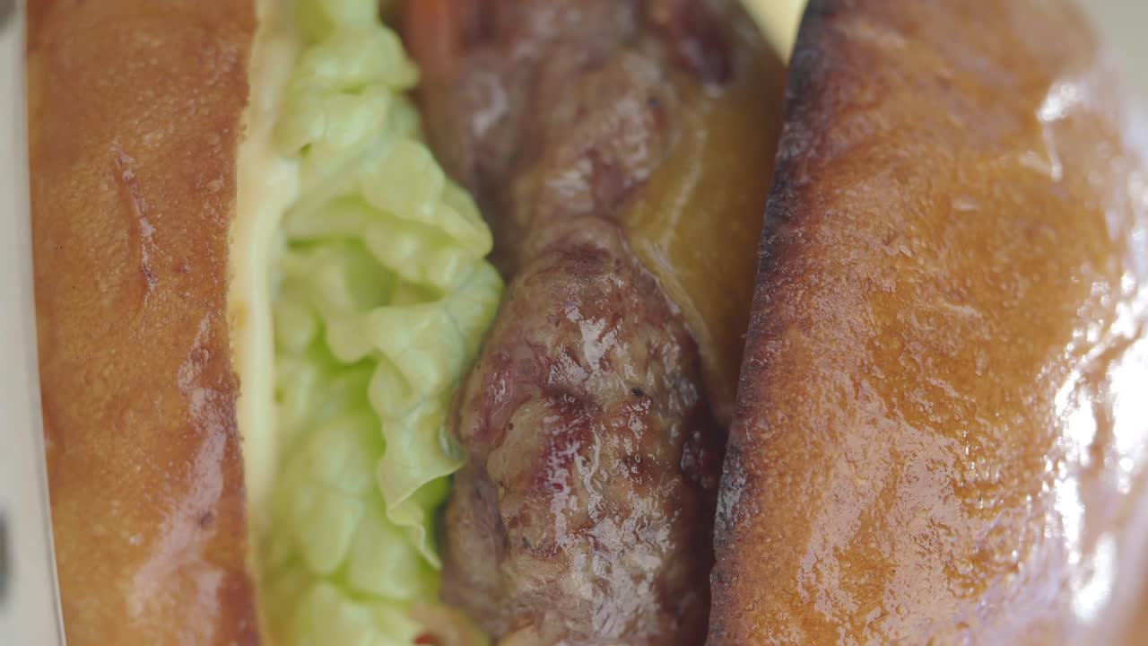 Close up of a delicious burger