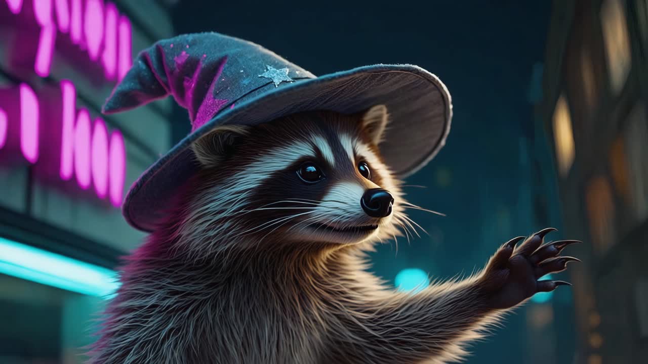 Raccoon Wizard in the City