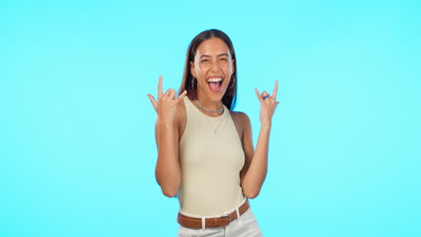 Rock-music,-woman-with-hand-emoji
