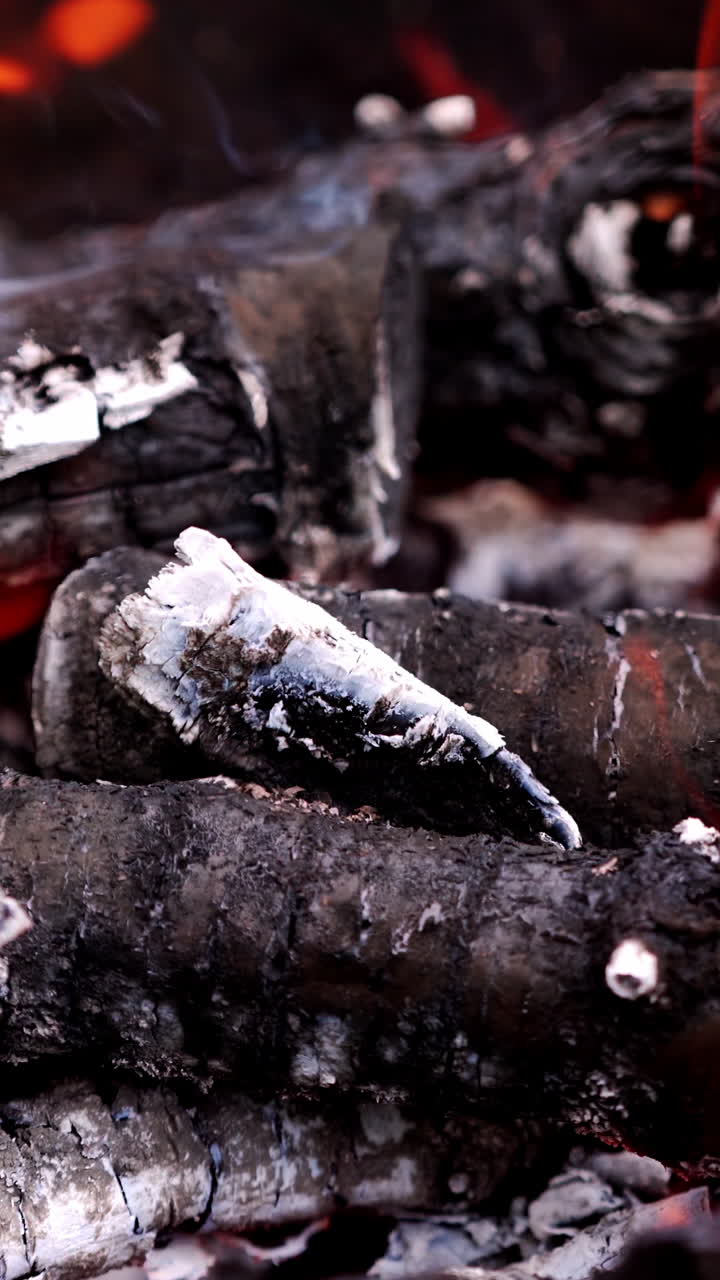 Tongues of flame fire. Close up of outdoor fire burning