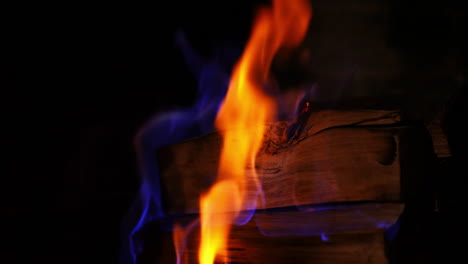 burning fireplace isolated on background. living room with large stone fireplace