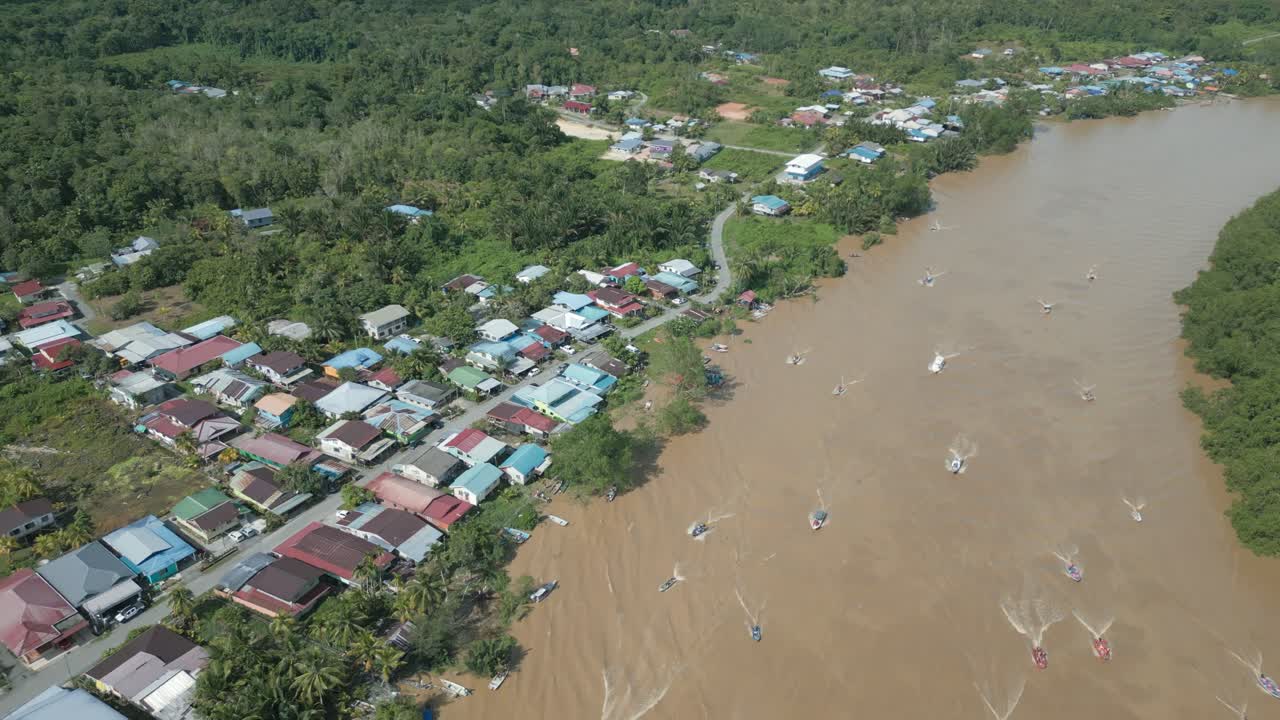 Drone View At Lundu Town During Summer, In conjunction Of Regatta Traditional Long Boat Race Batang Kayan River, With Car And Bike Show.
#regatta