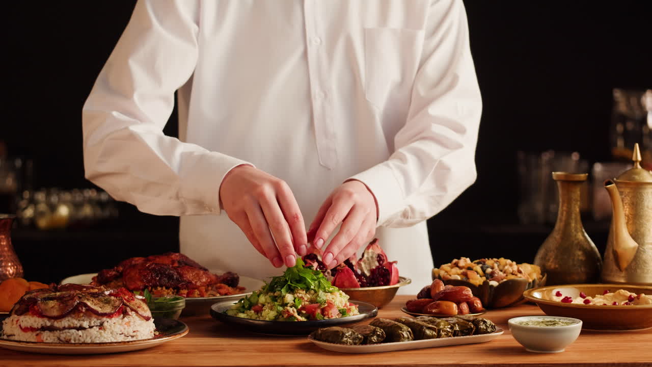 Serving a Traditional Middle Eastern Meal