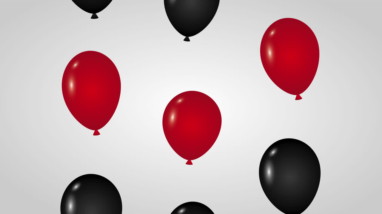 etiqueta de ofertas de viernes negro con globos de helio flotando