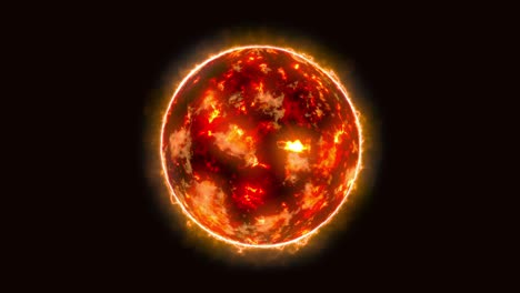 animación de bucle de luz de brillo de la llama fractal del sol