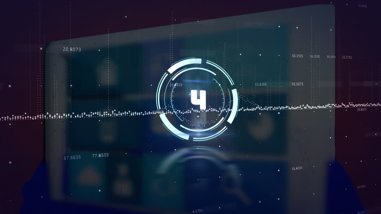 Animation of clock over digital interface and data processing