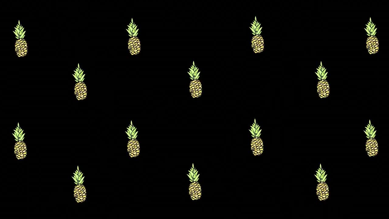 불꽃놀이와 함께 검은 바탕에 움직이는 수박의 애니메이션