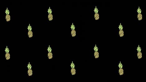 animation of watermelons moving on black background with fireworks