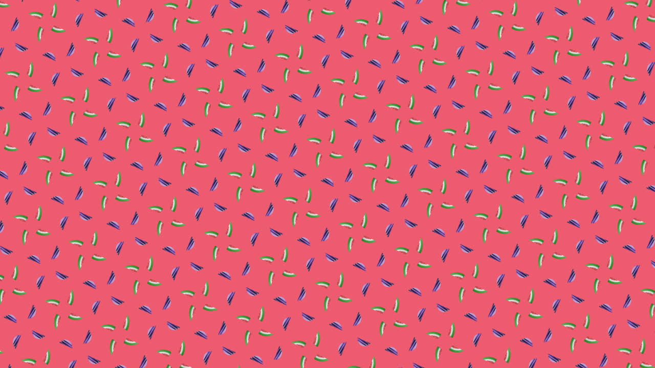 Animation of rows of pattern moving on pink background