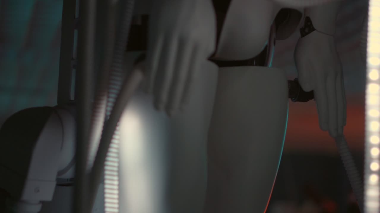 로의 기계적 부품의 클로즈업