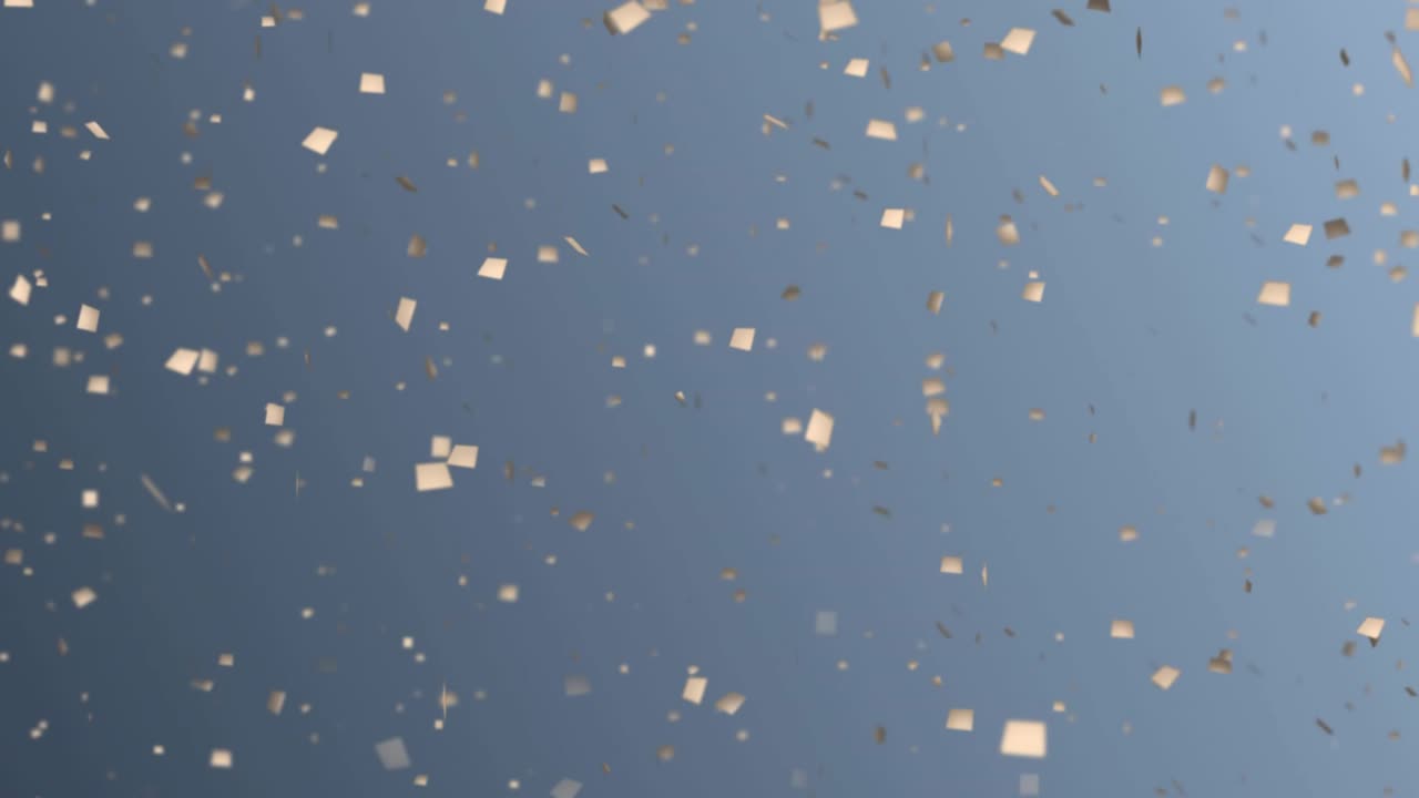 Confetti starting to fall, Happy Diwali script appearing center, bokeh orbs glowing, celebrating