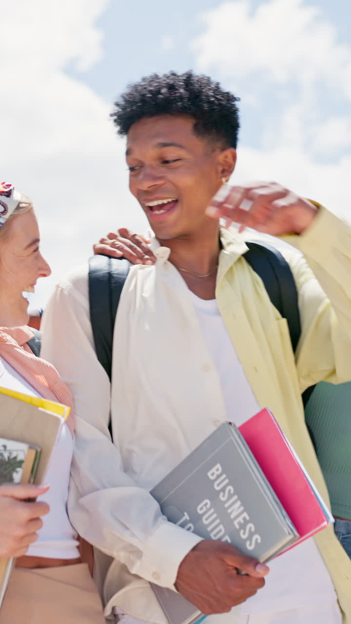 Group of students enjoying campus life