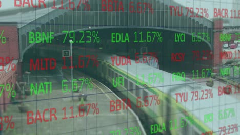 Animation-of-stock-market-over-train