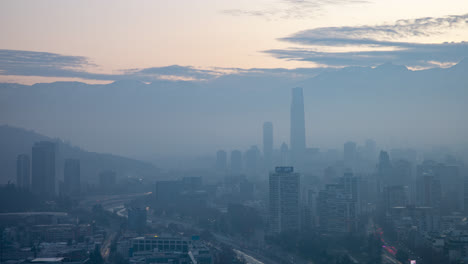 providencia morning time lapse santiago de chile