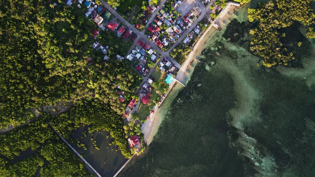 Above View Of Barangay Yocti Neighbourhood In San Andres, Catanduanes, Philippines. Aerial Drone Shot