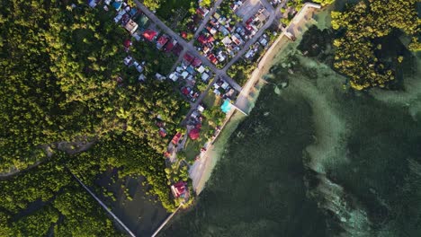 above view of barangay yocti neighbourhood in san andres, catanduanes, philippines. aerial drone shot